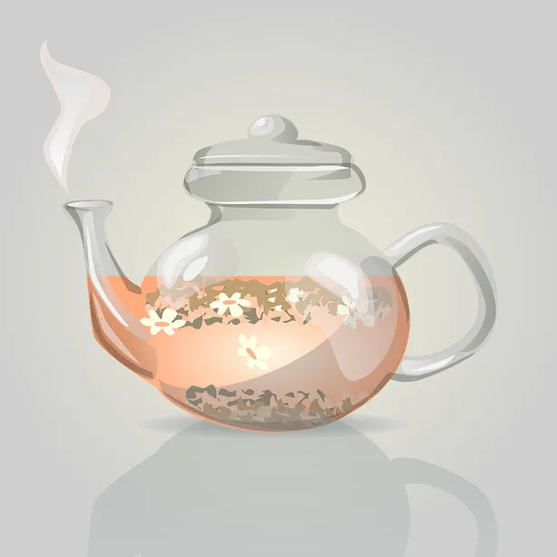 A perfectly poised tea kettle releasing a gentle plume of steam. Its shiny surface reflects the ambient light, reminding one of cozy mornings and calming tea rituals. An iconic image for tea enthusiasts and those cherishing warm moments.