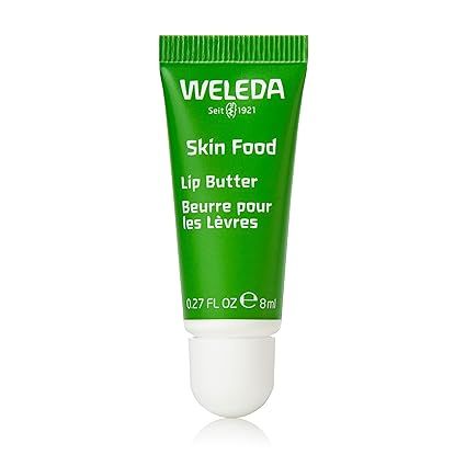 Weleda Skin Food Lip Butter is a plant-rich moisturizing lip care product that comes in a compact size of 0.27 ounces. It is specially formulated with a blend of natural ingredients including sunflower seed oil, chamomile, and calendula to nourish and protect the lips.