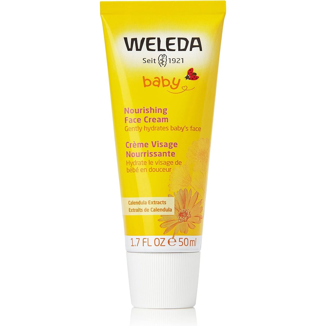 Weleda Baby Calendula Nourishing Face Cream is a popular plant-based moisturizer specially formulated for babies and young children. It is designed to provide gentle care and protection for delicate and sensitive skin. The cream comes in a convenient 1.7 fluid ounce size.