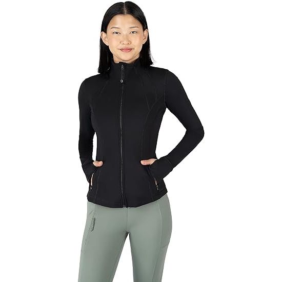 The 90 Degree by Reflex Women’s Lightweight, Full Zip Running Track Jacket is a must-have activewear piece for any woman on the move. Made from a blend of 87% Nylon and 13% Spandex, this jacket offers maximum comfort and flexibility.