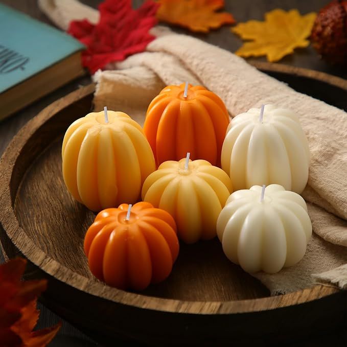 In celebration of the autumn season and Thanksgiving festivities, the Mtlee 6 Pieces Thanksgiving Pumpkin Shaped Soy Candles offers a delightful addition to your home decor. These scented candles not only evoke a warm and cozy ambiance but also resemble charming pumpkin shapes, adding a touch of rustic charm to any space.