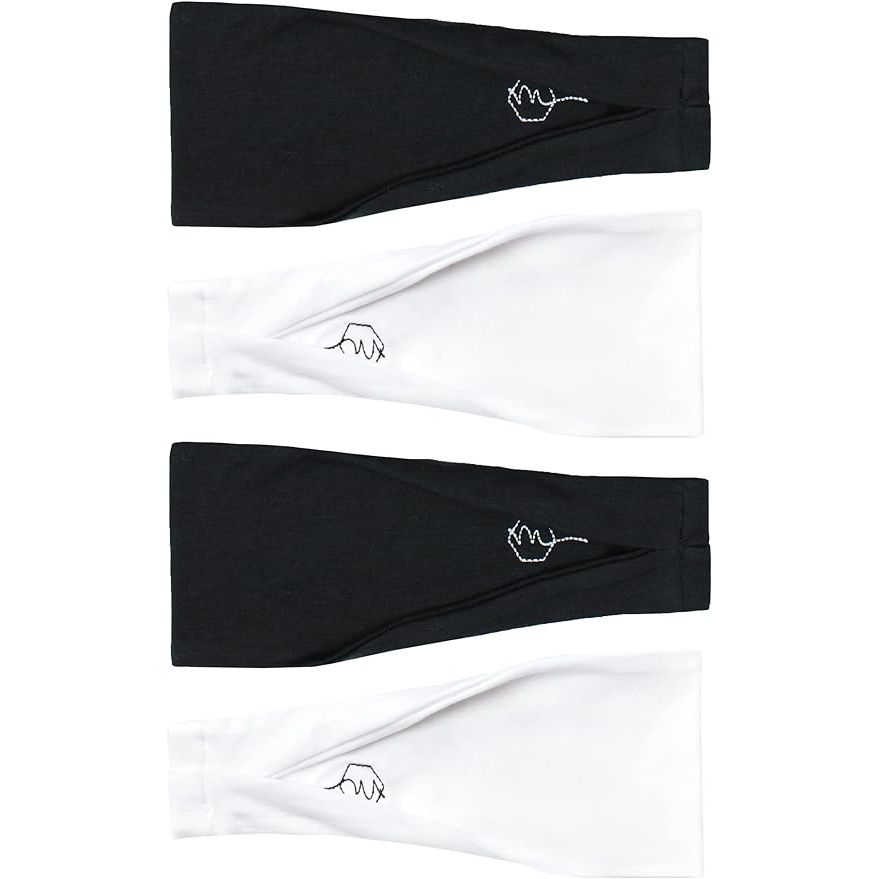 1 Maven Thread Women's No-Slip Sweat-Wicking Headband for Exercise and Yoga, 4-Pack (White + Black Basics)