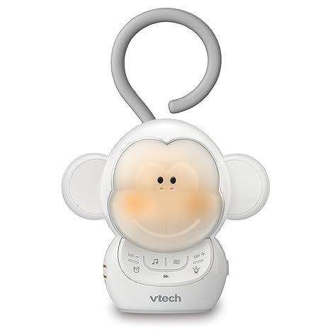 The VTech BC8211 Myla The Monkey Baby Sleep Soother is a versatile device designed to help babies sleep better at night. With its white noise sound machine, it creates a soothing environment by providing a range of soft ambient sounds and calming melodies.
