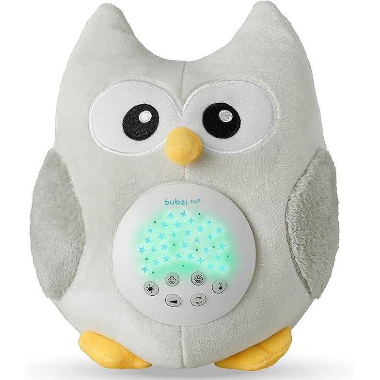 Introducing the Sweet Snuggly Owl by Bubzi Co. This adorable plush owl is the perfect companion to soothe your baby to sleep. With its cry activated sensor and 20 soothing sounds, this sleep owl creates a calming environment for your little one.