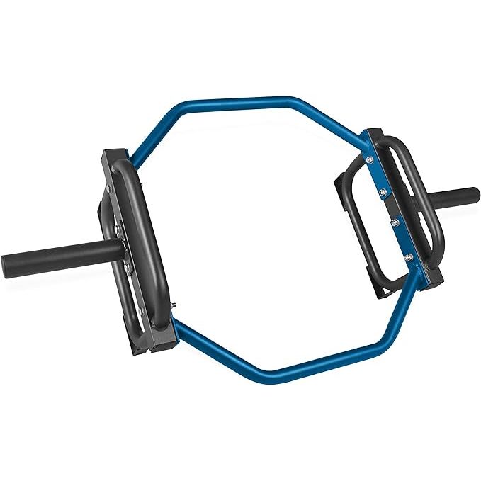 The CAP Barbell Olympic Trap Bar, also known as the Hex Bar, is a versatile weightlifting tool designed for deadlifts and shrugs. Its hexagonal shape and dual handles provide a secure and stable grip, making it ideal for users of all levels.