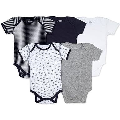 Burt’s Bees Baby Unisex Baby Bodysuits, 5-Pack Short & Long Sleeve One-Pieces, are a collection of clothing for infants made from 100% organic cotton. These one-piece bodysuits cater to both short and long sleeve preferences, offering comfort and practicality for babies of all ages and seasons.