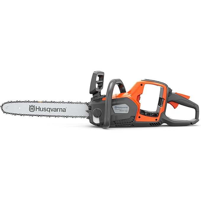 The Husqvarna Power Axe 350i is a professional-grade, 18-inch cordless electric chainsaw specifically designed for superior cutting power. Its brushless motor ensures not only efficient power distribution but also significantly reduced noise levels, making it an ideal tool for quiet and efficient cutting tasks.