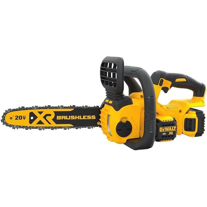 The DEWALT 20V MAX* XR Chainsaw Kit, with a 5-Ah Battery and a 12-Inch bar (DCCS620P1), is a powerful and efficient tool designed for both professional and DIY use. This cordless chainsaw delivers exceptional performance and convenience without the hassle of a gas-powered machine.