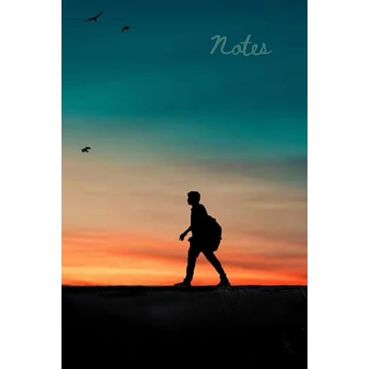 1 Great outdoors Walking Notebook. Hiking Notepad. Sunrise Note Pad. Great Outdoors Note Book: 150 Page Blank Lined Notebook with a Hiker and Birds at Sun Rise on the Cover.