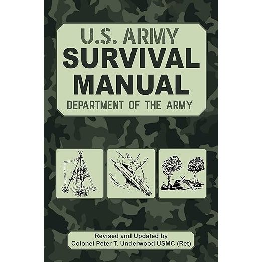 The Official U.S. Army Survival Manual Updated is a comprehensive guide for surviving in the wilderness, written by the U.S. Department of the Army in collaboration with survival expert Peter T. Underwood. This manual covers a wide range of essential survival skills, including building shelter, finding food and water, navigating in the wild, and administering first aid. It also provides information on how to protect yourself from extreme weather conditions, dangerous wildlife, and other potential threats.

With detailed illustrations and step-by-step instructions, this manual is a valuable resource for both novice and experienced outdoorsmen. The updated edition includes new information on modern survival techniques and equipment, making it a relevant and practical guide for anyone venturing into the wilderness. Whether you are a hiker, camper, hunter, or military personnel, The Official U.S. Army Survival Manual Updated is a must-have reference for preparing for and surviving in emergency situations.

Overall, The Official U.S. Army Survival Manual Updated is a comprehensive and authoritative guide for anyone looking to enhance their survival skills in the outdoors. With its practical advice and easy-to-follow instructions, this manual is a valuable resource for preparing for unexpected emergencies and ensuring your safety in challenging situations. Whether you are a beginner or an experienced survivalist, this book is an essential tool for equipping yourself with the knowledge and skills needed to survive in the wilderness. Description by ChatGPT.