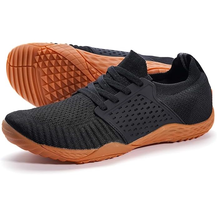 The minimalist shoe design provides a barefoot-like feel while still offering sole protection. These shoes have a thin and flexible sole that allows the foot to move and flex naturally, enhancing sensory feedback from the ground. This feature is especially beneficial when running on trails, as it helps the wearer to better navigate uneven terrains and adapt to different surfaces.