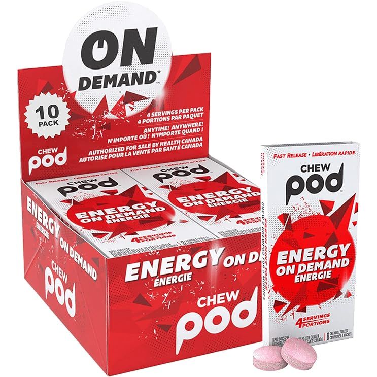 Chewpod Energy Gum is a popular energy-boosting product that comes in a convenient gum format. With a formula designed to provide a quick and effective energy boost, Chewpod Energy Gum is an excellent alternative to energy drinks.
Each piece of Chewpod Energy Gum contains 100mg of caffeine, allowing consumers to quickly and easily increase their en