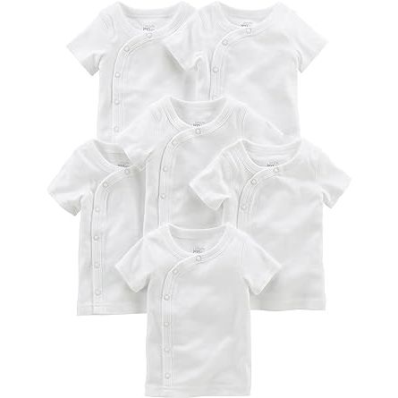 Simple Joys by Carter's Unisex Babies' Side-Snap Short-Sleeve Shirt, Pack of 6 image