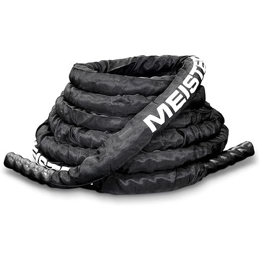 Enhance your strength and conditioning workouts with the Meister Professional Sheathed Battle Rope. This 2.0 diameter black battle rope is designed to provide a challenging workout for individuals of all fitness levels.