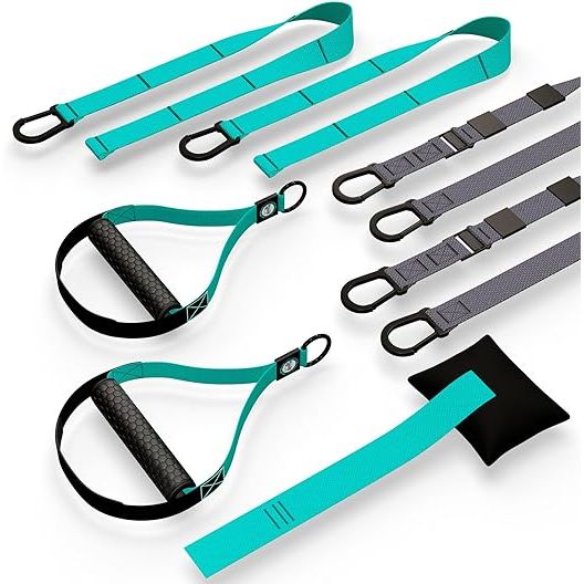 The Total Body Workout Kit is the ultimate fitness solution for shaping and toning your body from the comfort of home. This comprehensive kit includes 2 Non-Slip Rubber Handles, 2 Adjustable Primary Straps, 2 Extension Straps, 1 Door Anchor, and 1 Nylon Carrying Bag for a full body workout targeting major muscles.