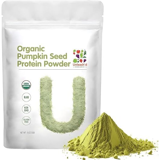 Experience the organic goodness of UNLEASH'D ORGANIC pumpkin seed protein powder, a high-quality plant-based protein that is USDA-certified organic for your peace of mind. Made from non-GMO pumpkin seeds without any synthetic pesticides or chemicals, this product offers pure and additive-free nutrition to support your overall health and well-being.