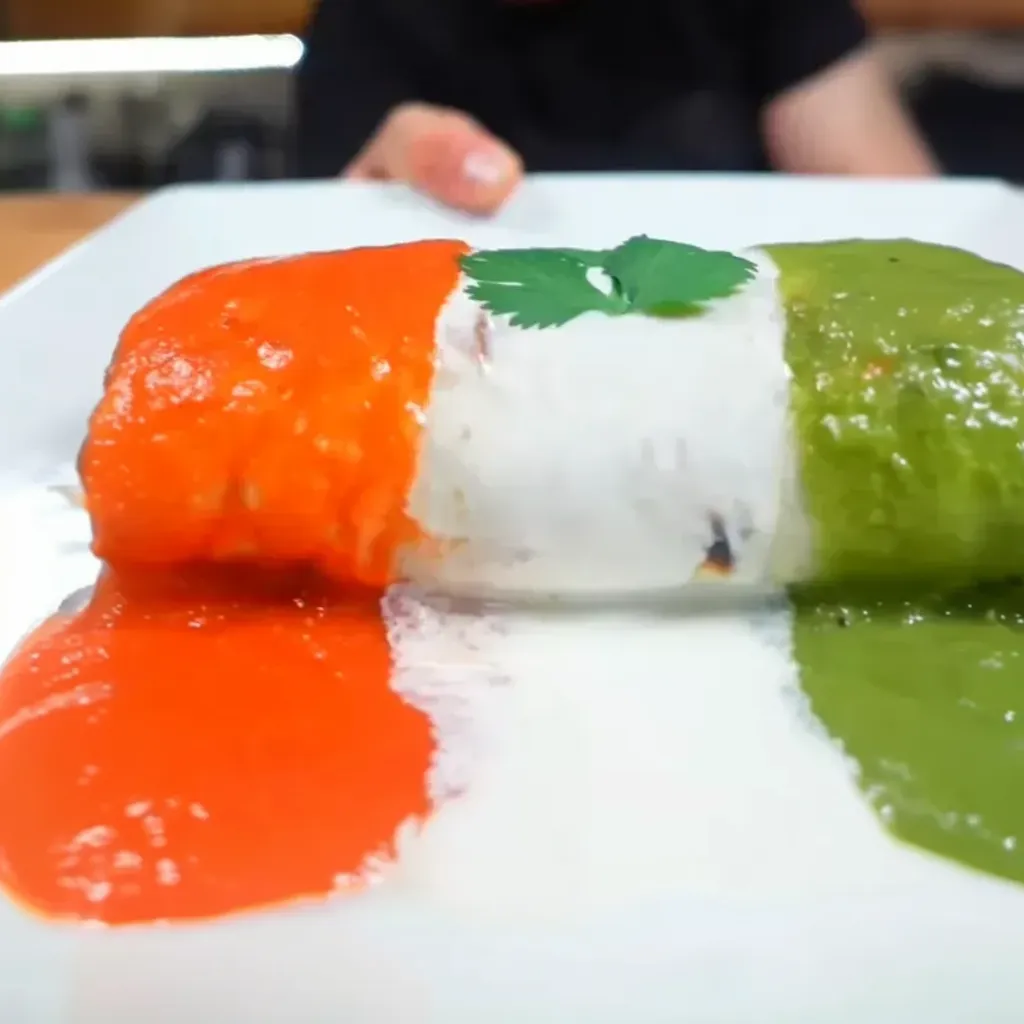 Mexican Flag Breakfast Burrito image