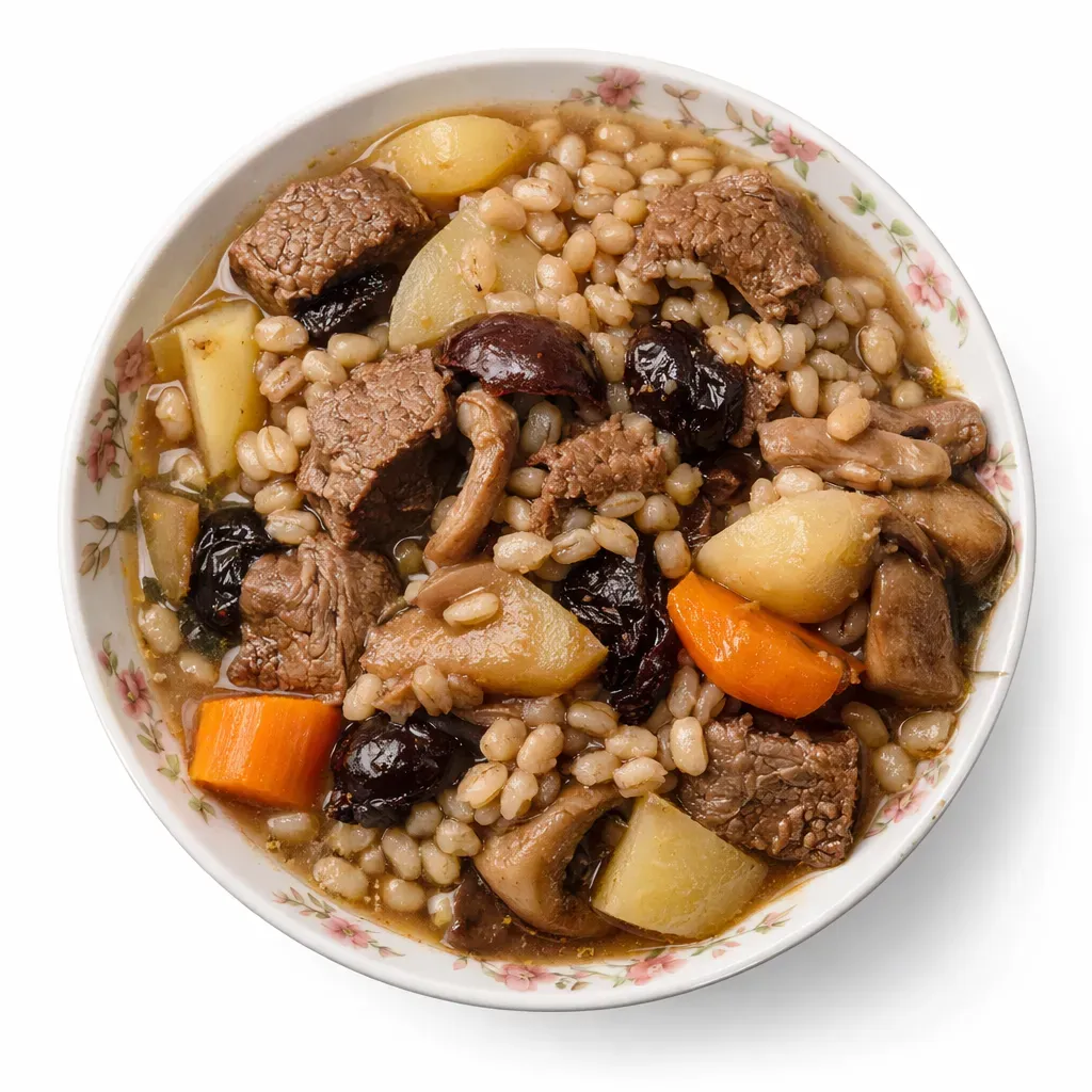 A hearty and comforting stew adapting Greenland's national dish, traditionally made with seal or whale meat, now with beef.