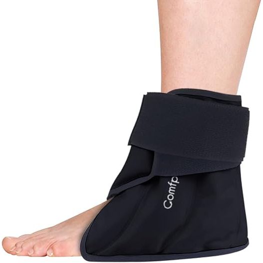 The Comfpack Ankle Ice Pack Wrap is a top-tier therapeutic solution tailored to address foot and ankle pain, targeting conditions like plantar fasciitis, Achilles tendonitis, ankle sprains, swelling foot, and heel spurs.