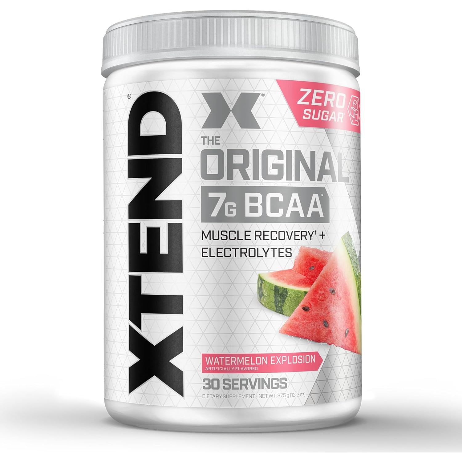 XTEND Original BCAA Post Workout Muscle Recovery & Hydration Amino Acids is a specialized supplement formulated to assist in muscle recovery and hydration post-exercise. With a tantalizing watermelon flavor, this product provides 30 servings per package for a refreshing and effective boost.