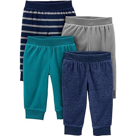 1 Simple Joys by Carter's Unisex Babies' Fleece Pants, Pack of 4