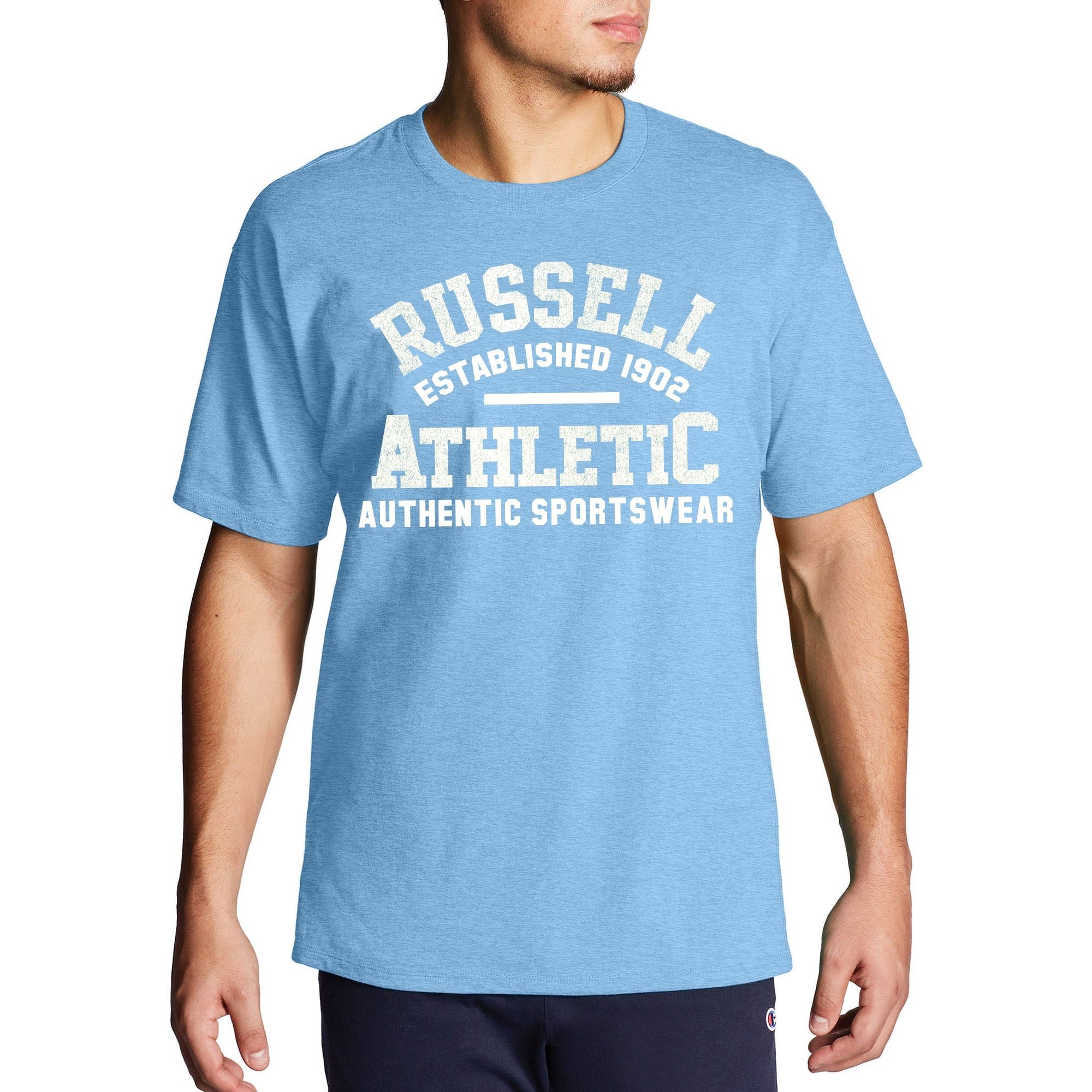 The Russell Athletic Big Men's Graphic Short Sleeve T-Shirt offers versatility and comfort for men of all sizes. Crafted from 100% Cotton, this shirt is an ideal choice for various activities, from working out at the gym to hanging out with friends or simply relaxing at home.