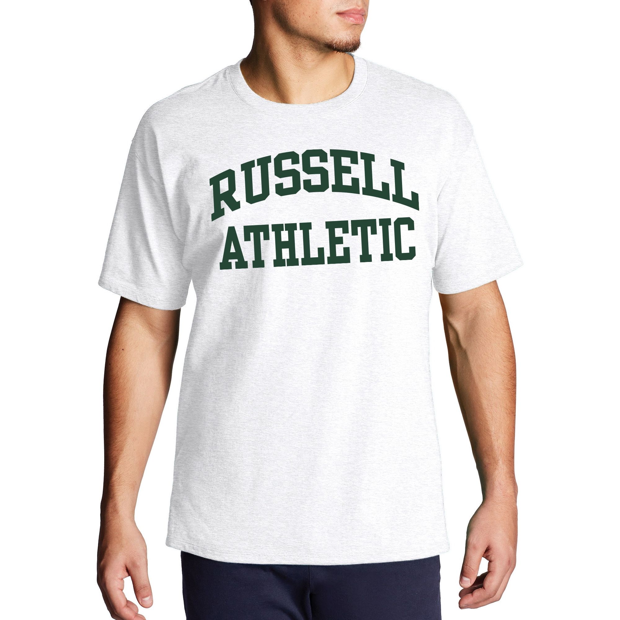 Elevate your wardrobe with the timeless style of the jersey cotton T-shirt from Russell Athletic. Crafted from 100% cotton, this short sleeve tee offers ultimate comfort and softness. The crewneck design adds a classic touch, while the machine washable feature ensures convenience and ease of care.