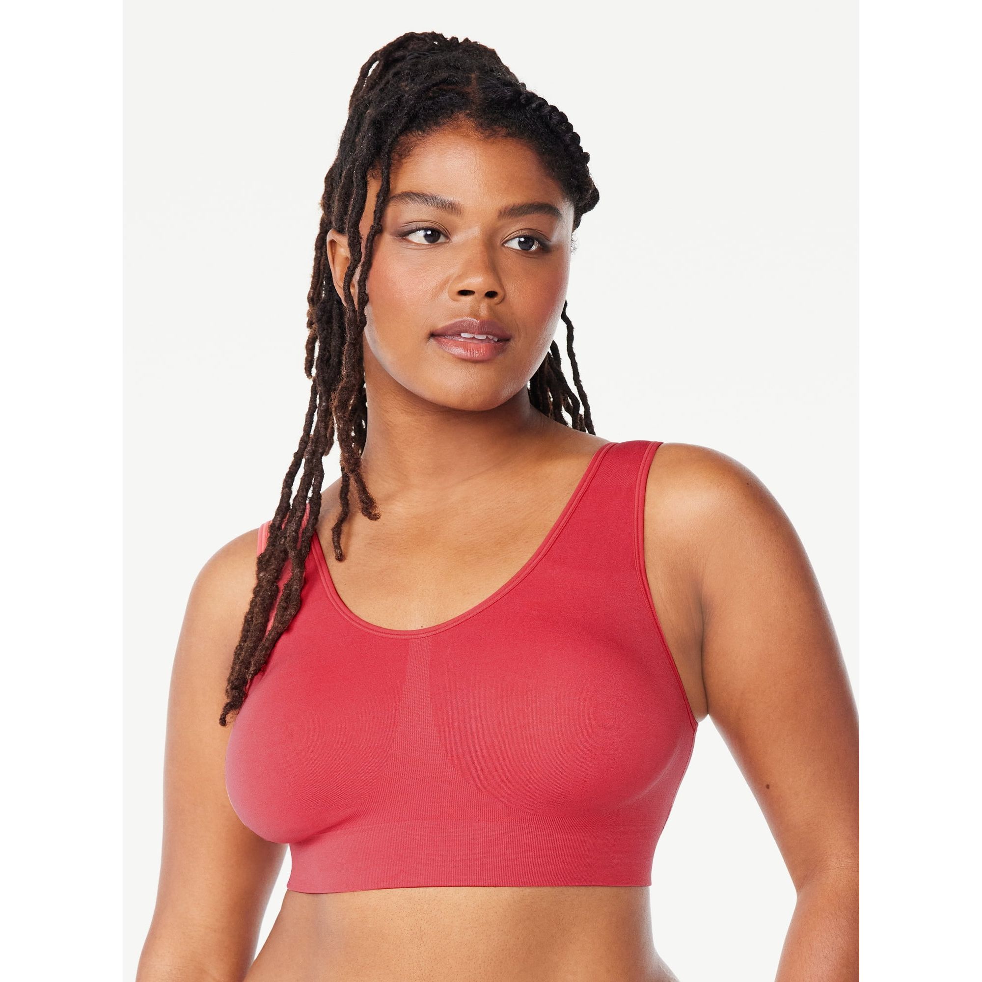 Introducing the Joyspun Women's Pullover Comfort Bralette, a versatile undergarment designed for women of all sizes. With sizes ranging from small to 3XL, this seamless bralette provides the perfect blend of support, style, and ease for every body type.