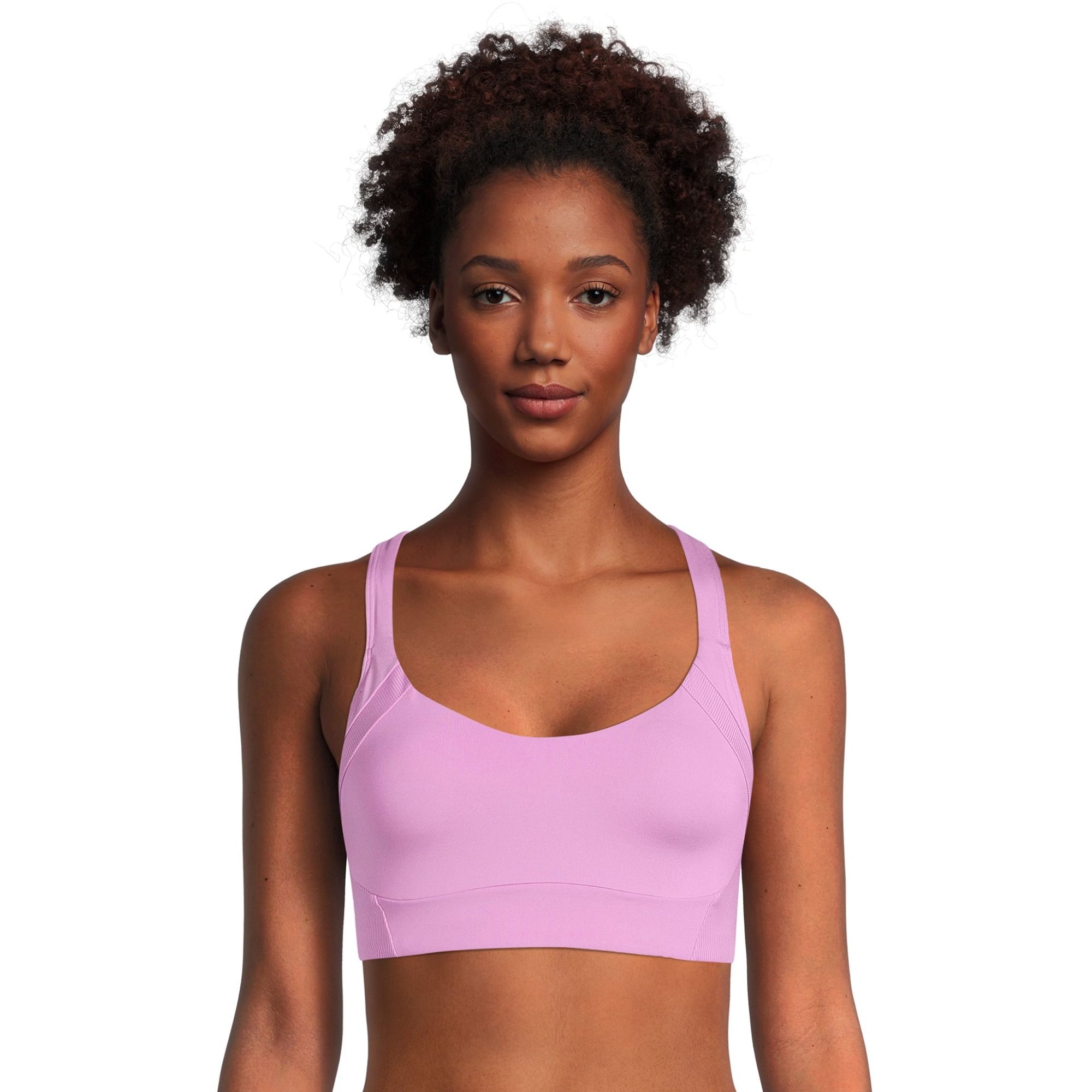 Experience both style and functionality with the Avia Women's Split Racerback Bra with Adjustable Straps. This high-quality garment is specifically designed to provide excellent support and comfort during various physical activities like running, yoga, or gym workouts.