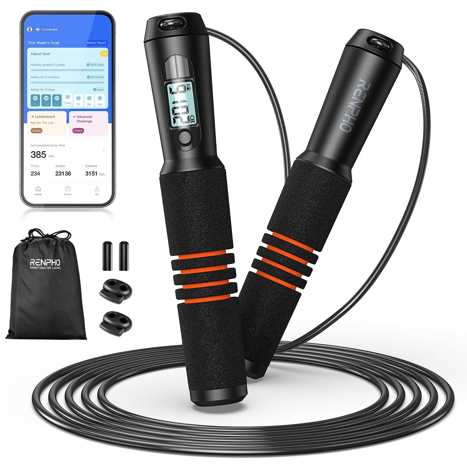 The RENPHO Smart Jump Rope is a cutting-edge fitness tool that merges traditional rope jumping with advanced technology, making it a popular choice among health aficionados.