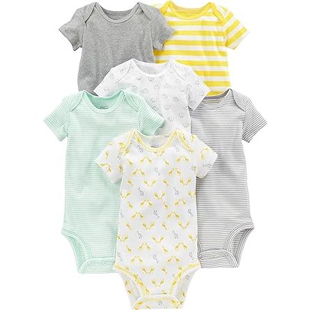 Simple Joys by Carter's Unisex Babies' Short-Sleeve Bodysuit, Multipacks image