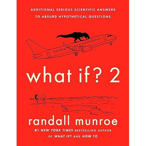 Randall Munroe.

Title: What If? 2: Additional Serious Scientific Answers to Absurd Hypothetical Questions by Randall Munroe

Introduction:
What If? 2 is a thought-provoking and highly entertaining book written by Randall Munroe, the creator of popular webcomic xkcd. Building upon the success of his first book, What If?, Munroe once again delves into the realm of absurd hypothetical questions, offering serious scientific answers in his trademark humorous and engaging style.

Author Overview:
Randall Munroe is a former NASA roboticist turned cartoonist and writer. Known for his unique ability to blend science, humor, and creativity, Munroe's work has gained a massive following across various platforms. Drawing on his scientific background and sharp wit, he presents complex concepts in an accessible manner, making them enjoyable for both science enthusiasts and casual readers.

Book Content:
What If? 2 follows a similar format to its predecessor, providing answers to ludicrous and imaginative hypothetical questions. Munroe's responses are backed by scientific principles, research, and his knack for logical reasoning. Through engaging illustrations, informative footnotes, and witty humor, Munroe explores a wide range of whimsical scenarios, sparing no effort in explaining the strange consequences that might arise from them.

Hypothetical Questions:
Within the pages of What If? 2, Munroe tackles perplexing questions like: "What would happen if every person on Earth aimed a laser pointer at the Moon at the same time?", "What if you tried to hit a baseball pitched at 90 percent the speed of light?", or "How fast can you hit a speed bump while driving before it kills you?" These questions may sound ridiculous, but Munroe's scientific approach turns them into fascinating explorations of physics, biology, and more.

Scientific Approach:
Munroe masterfully combines real scientific principles, expert advice, and meticulous calculations to offer plausible explanations for the outcomes of these fantastical scenarios. He often breaks down complex concepts into simpler terms without compromising accuracy. Moreover, he does not shy away from discussing uncertainties and limitations, giving readers a glimpse into the complexities of scientific discovery.

Engaging Writing Style:
One of the book's greatest assets is Munroe's writing style, which effortlessly blends informative explanations with humor. The author injects witty remarks into his answers, making even the most complex scientific content enjoyable and accessible. Alongside the text, the book is adorned with amusing, stick-figure illustrations that expertly complement the explanations and add another layer of visual appeal.

Audience:
What If? 2 caters to a wide audience, appealing to those with an interest in science, mathematics, and quirky thought experiments. While prior scientific knowledge can enhance the reading experience, Munroe ensures that the book remains accessible to readers from all backgrounds, thus inviting anyone with a curious mind to embark on an entertaining scientific journey.

Conclusion:
What If? 2: Additional Serious Scientific Answers to Absurd Hypothetical Questions showcases Randall Munroe's exceptional ability to combine scientific knowledge with wit and creativity. This book is not only informative but also highly enjoyable, as Munroe's engaging writing style and humorous illustrations captivate readers on every page. For those seeking a unique blend of science and entertainment, What If? 2 is an engaging and thought-provoking literary adventure. Description by ChatGPT.