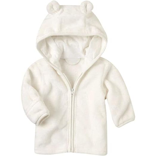 Newborn Infant Baby Fleece Hat with Hooded Jacket image