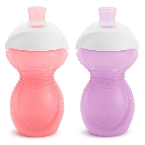 1 Munchkin® Click Lock™ Bite Proof Sippy Cup, 9 Ounce, 2 Pack, Pink/Purple