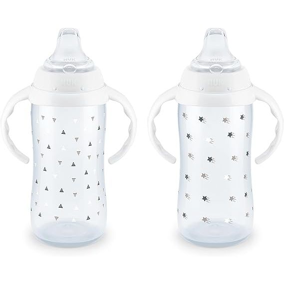 The NUK Large Learner Cup is a popular choice among parents who are looking to transition their babies from bottles to cups. Designed for infants aged 9 months and older, this cup is part of the Timeless Collection and is exclusively available on Amazon. Each pack includes two cups, with a capacity of 10 oz.