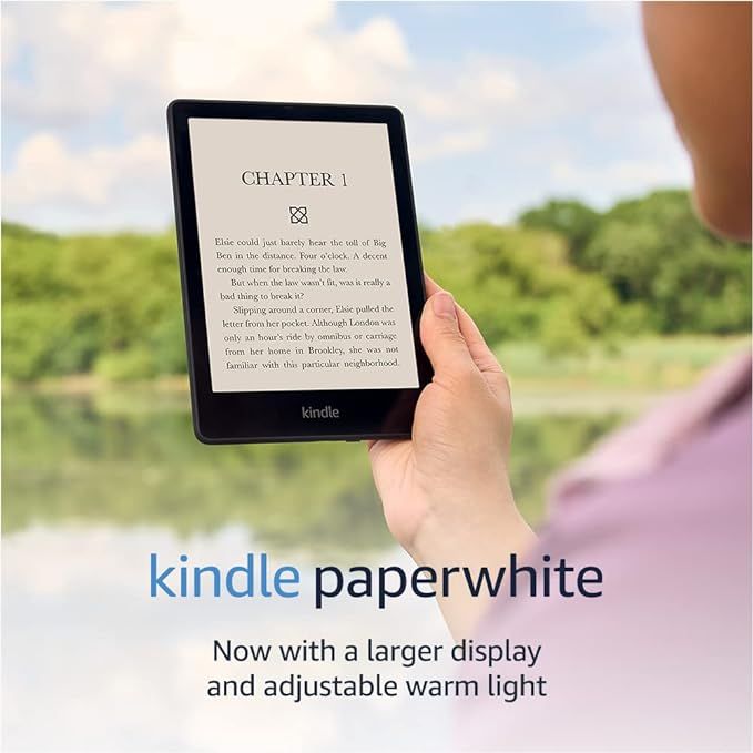 The device is a sleek and straightforward black color, adding a touch of sophistication to your reading experience. Whether you're an avid reader or someone who enjoys occasional reading, the Kindle Paperwhite (8 GB) with its 6.8" display and adjustable warm light offers an ideal solution for your e-reading needs. Description by ChatGPT.