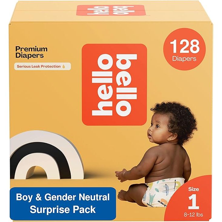 Hello Bello Premium Baby Diapers Size 1 is a pack of 128 disposable diapers designed for newborn infants weighing up to 14 pounds. These diapers have been created with both comfort and functionality in mind. They are extra-absorbent, ensuring that your baby stays dry and comfortable throughout the day and night.