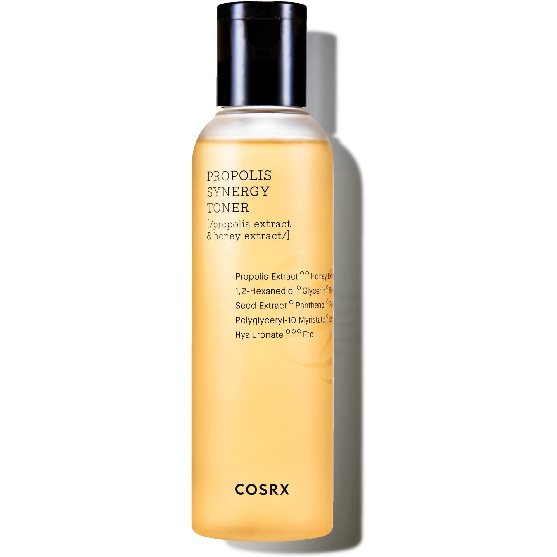 The Full Fit Propolis Synergy Toner by COSRX is a liquid toner specifically designed to provide soothing and moisturizing benefits to your skin. With its anti-aging properties and skin balancing formula, this golden toner prepares your skin for the application of other skincare products. This toner contains a nourishing blend of 72.