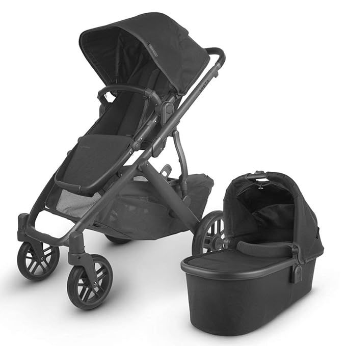 The Vista stroller is the ultimate solution for growing families. Designed to adapt, this stroller can accommodate up to three children with the addition of accessories and adapters. It comes with a reversible Toddler Seat, allowing your child to ride in various positions for ultimate comfort. The included Bassinet is perfect for newborns up to 20lbs, providing a safe and breathable space for your baby to rest. With one-handed recline and an extendable canopy with UPF 50+ protection, this stroller offers flexibility and sun protection. The extra-large, easy-access basket makes it convenient to carry all your essential items while on the go. Made with luxurious fabrics and premium full-grain leather details, the Vista stroller combines style and functionality. The patented two-stage system ensures a smooth ride for your child, while the stroller stands on its own when folded for easy storage. It is also compatible with UPPAbaby Mesa Infant Car Seats, creating a complete travel system. Overall, the Vista stroller is the perfect choice for parents looking for a versatile and stylish stroller that grows with their family. Description by ChatGPT.