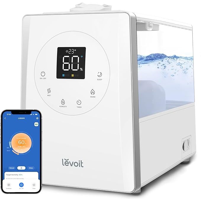 The LV600S is a highly convenient and user-friendly humidifier that will become your closest companion. With the free VeSync APP, you can effortlessly control all the settings, create personalized schedules, and even connect the device to your favorite smart voice assistant, allowing you to control it simply by using your voice.