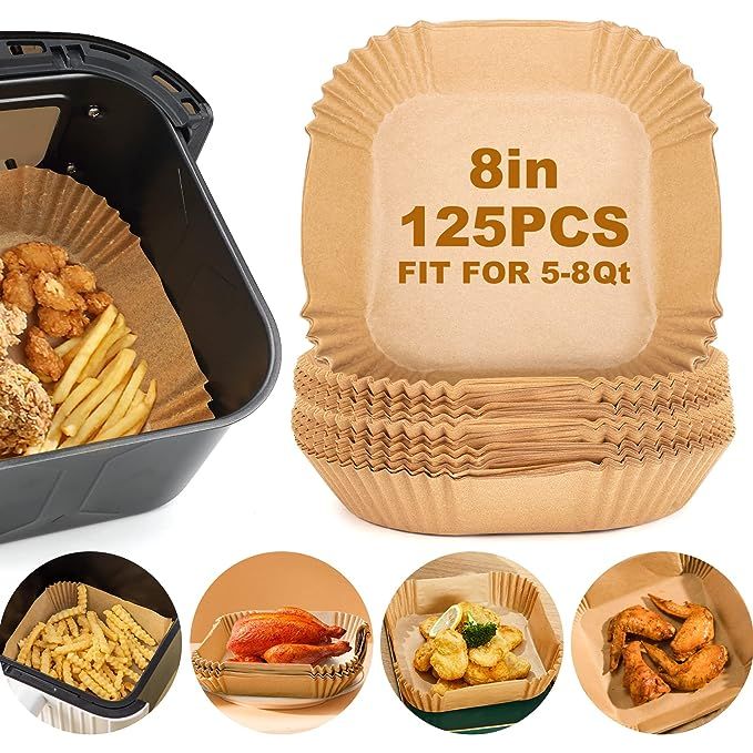 Introducing our Ninja Air Fryer-compatible air fryer parchment liners, the essential accessory for those who enjoy healthy and tidy cooking! Crafted from raw wood and silicone coating, these liners are free from harmful substances like BPA and PFAs.