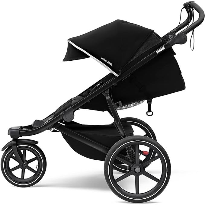 The Thule Urban Glide 2 Jogging Stroller is a versatile and lightweight stroller designed for active parents. It is equipped with large 16-inch rear wheels and a sleek design that allows for smooth maneuverability while jogging or running.