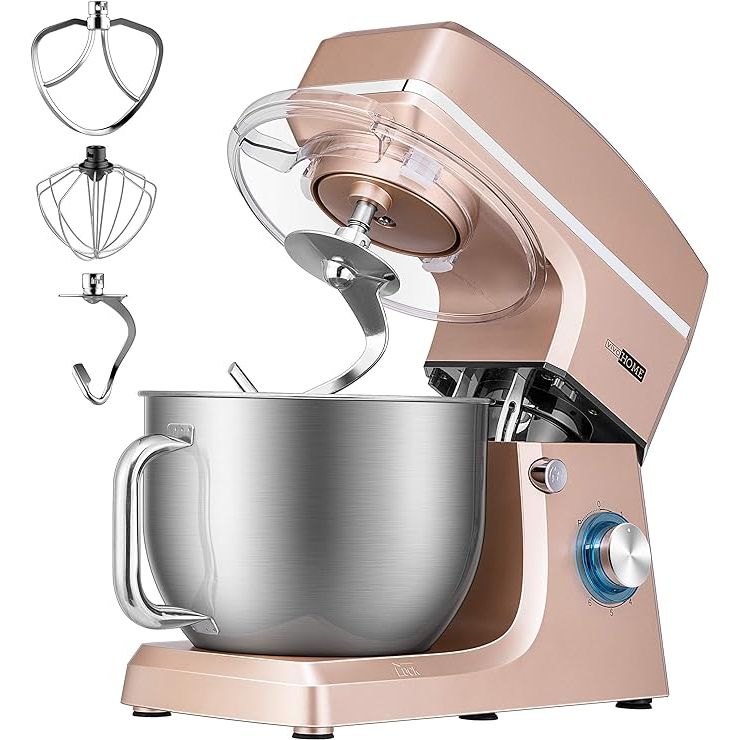 Introducing our high-performance stand mixer, equipped with a powerful 660W motor for quick and thorough mixing. With a convenient 6-speed control and pulse function, you can easily adjust the speed to meet your recipe needs. Safety is a priority with our food-grade stainless steel bowl, ensuring durability and health for you and your family.