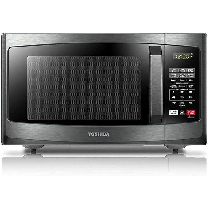 Experience convenience and efficiency with the TOSHIBA EM925A5A-BS Countertop Microwave Oven. Boasting a 0.9 cubic feet capacity and a 10.6-inch turntable, this compact microwave is perfect for all your cooking needs. Operating at 900 watts, it ensures fast and thorough cooking every time.