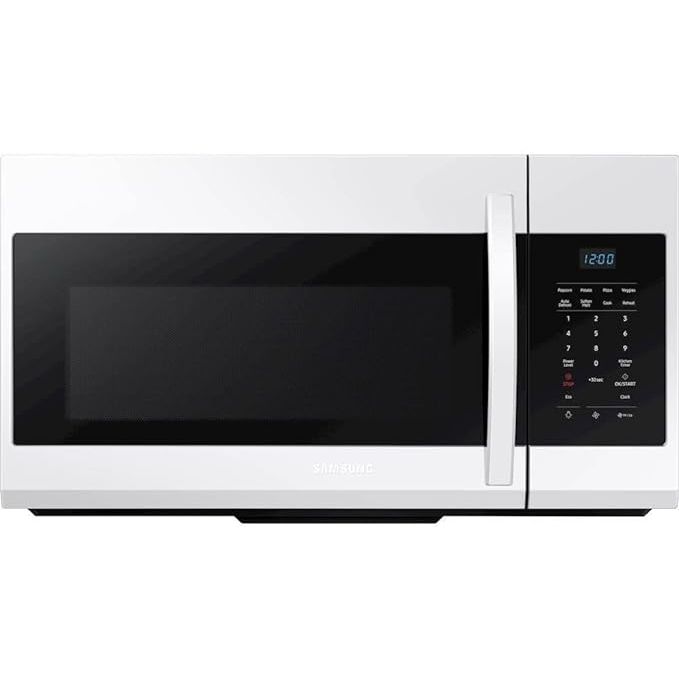 Upgrade your kitchen with the Samsung 1.7 Cu. Ft. White Over-The-Range Microwave. With its spacious 1.7 cubic feet capacity, this microwave offers ample cooking space while saving valuable counter space with its over-the-range design.