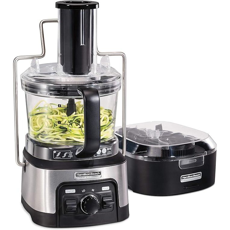 The Hamilton Beach Professional Stack & Snap Food Processor & Veggie Spiralizer is a must-have appliance for any kitchen, offering a range of convenient functions for everyday cooking. From slicing and shredding to kneading dough, this versatile tool can handle it all.