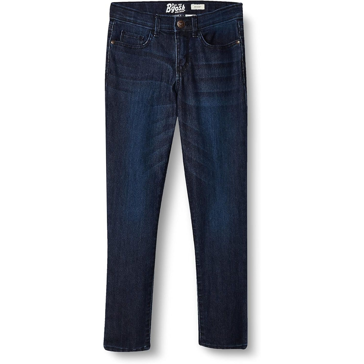 OshKosh B'Gosh is a renowned clothing brand specializing in children's apparel. In particular, the brand offers a range of quality denim jeans for girls, including the Skinny Denim Marine Blue Wash design. These jeans are specifically designed with a skinny fit for girls, providing a stylish and modern look.