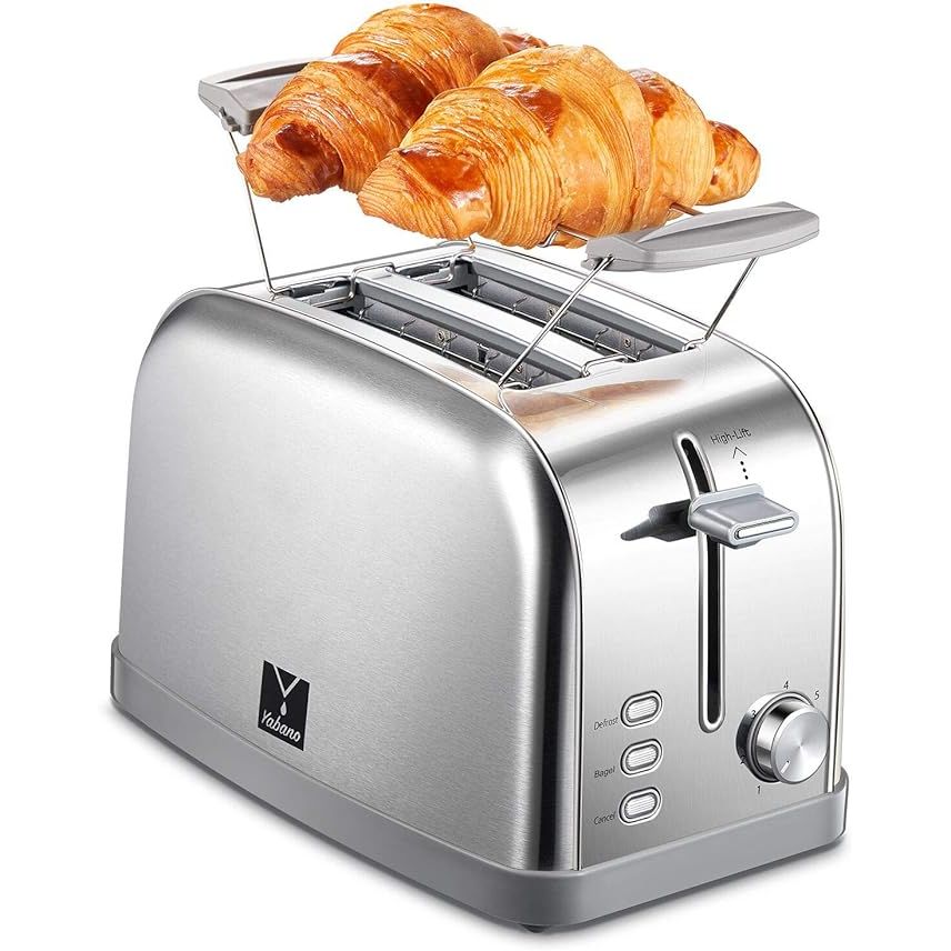 Enhance your breakfast routine with the Retro Bagel Toaster from Yabano. This stylish 2-slice toaster features a sleek stainless steel finish with a vintage-inspired design, adding a touch of retro charm to your kitchen decor.