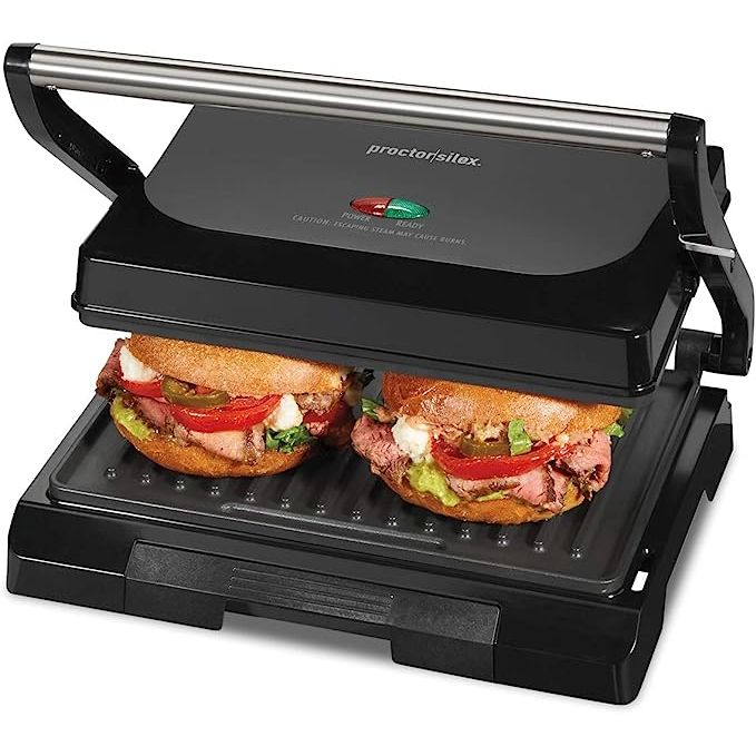 Discover the ultimate kitchen appliance - the Panini Press & Grill, revolutionizing the way you create delicious sandwiches. This versatile device combines the functionality of a panini press and grill, boasting a spacious 70 square cooking surface perfect for making a variety of hot pressed sandwiches.