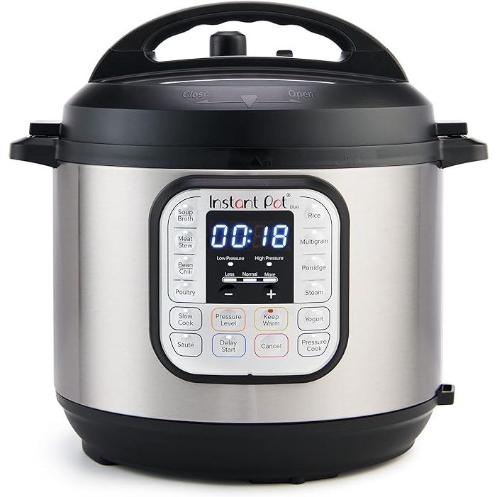 Experience the convenience of seven appliances in one with the Instant Pot Duo 7-in-1 Mini Electric Pressure Cooker. This versatile kitchen essential functions as a pressure cooker, slow cooker, rice cooker, steamer, sauté pan, yogurt maker, warmer, and sterilizer all in a compact 3-quart stainless steel pot.